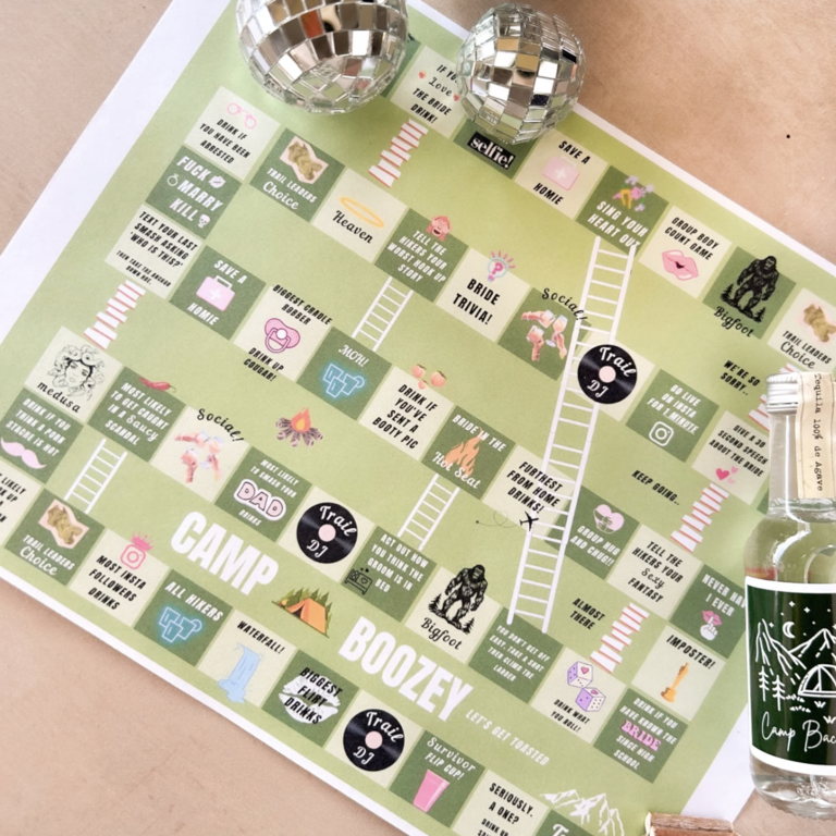 Camp Boozey bachelorette party board game