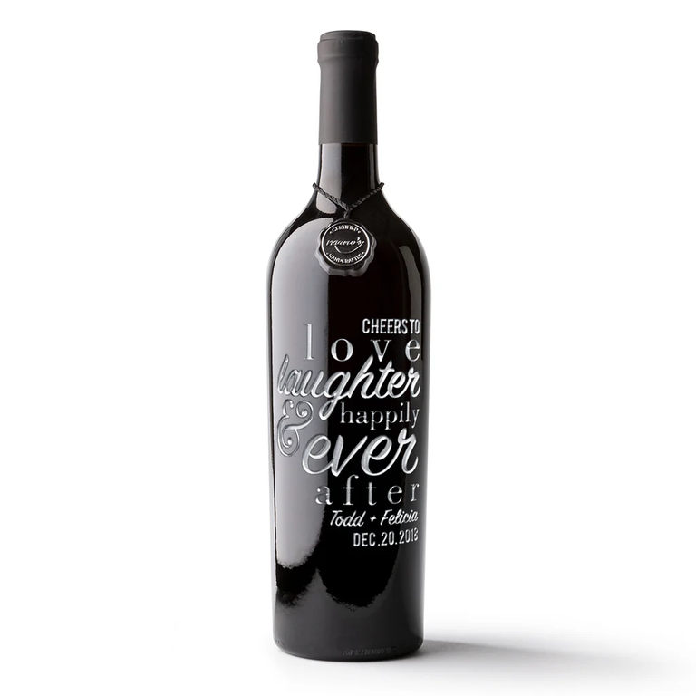 Mano's Wine custom-engraved wine bottle