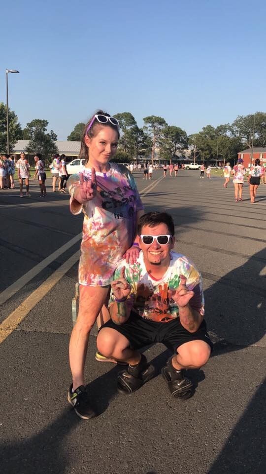 Both of us were tired of driving back and forth so much, so Blake decided to make the change and move to Natchitoches and go to school at NSU with me.