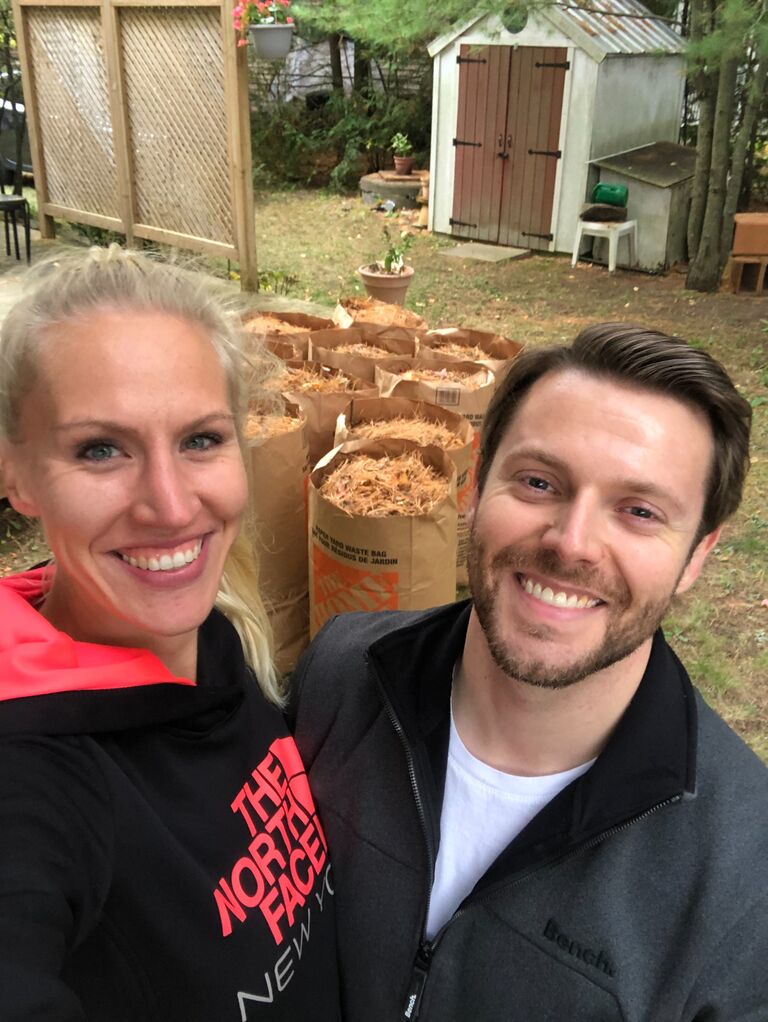 Raking all the leaves at the cottage!