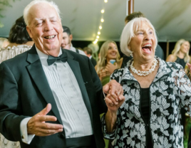 older couple dancing at wedding