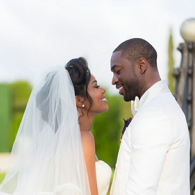 Gabrielle Union and Dwyane Wade on their wedding day