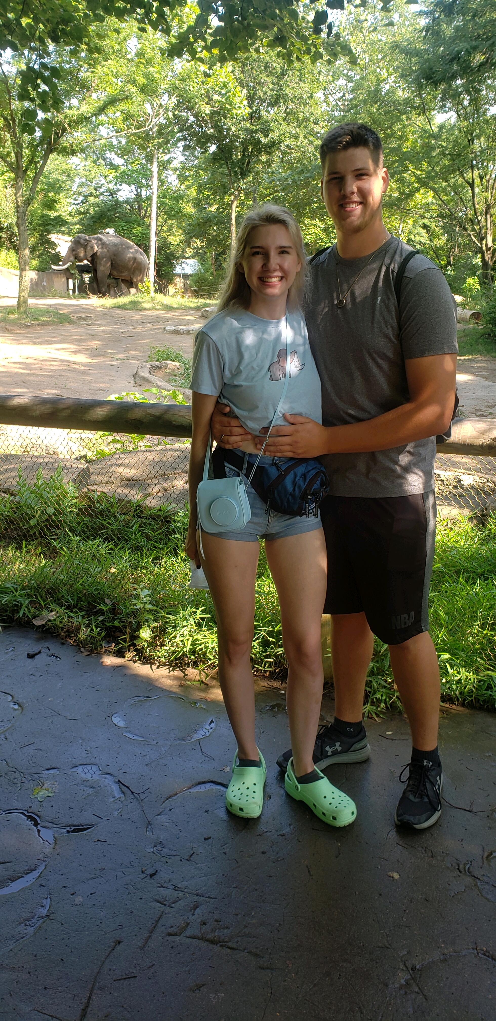 St. Louis Zoo, the exact spot where Jeffrey proposed in front of the Elephant enclosure. 