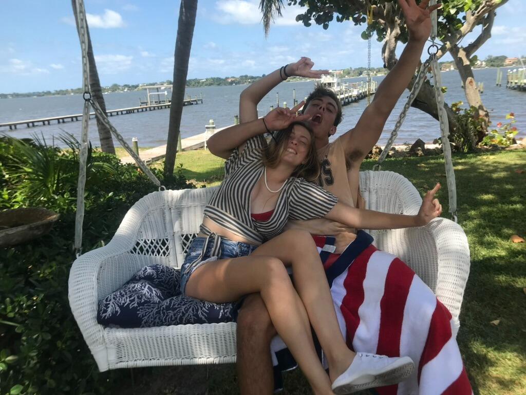 Brett and Emma goofing around on a vacation to Stuart, Florida!