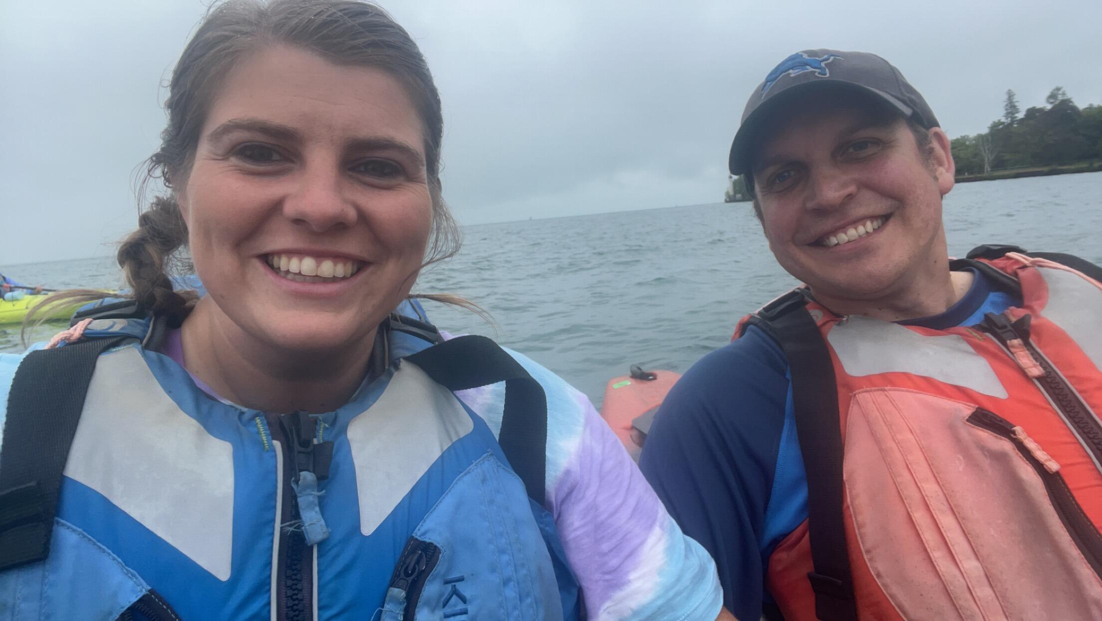 Kayaking the Detroit river to complete one of my 30 before 30 list items