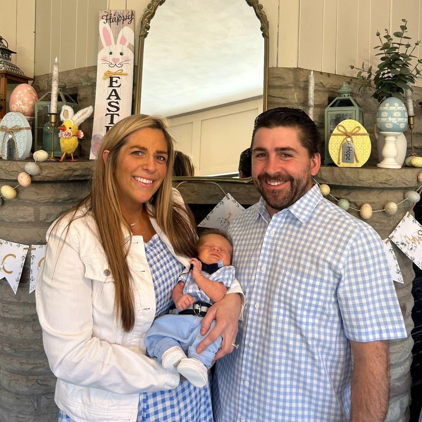 Our first Easter as family of 3- introducing Baby John David!