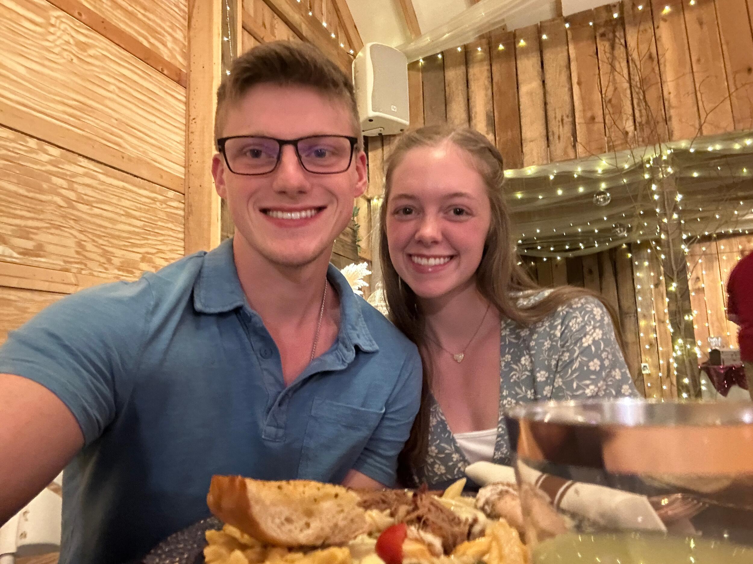 Taste testing for the wedding reception. 