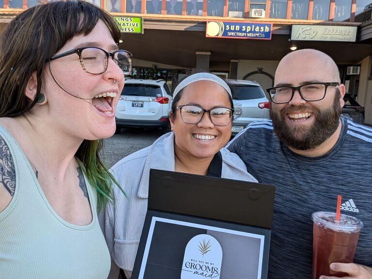 Zach and I had a fun time asking our friends to be in our Wedding Party. As you can see they were all very excited!