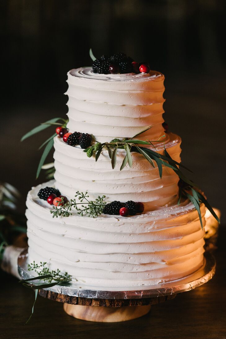 Combed Buttercream Wedding Cake With Fresh Fruit