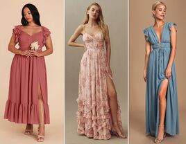 Three boho bridesmaid dresses