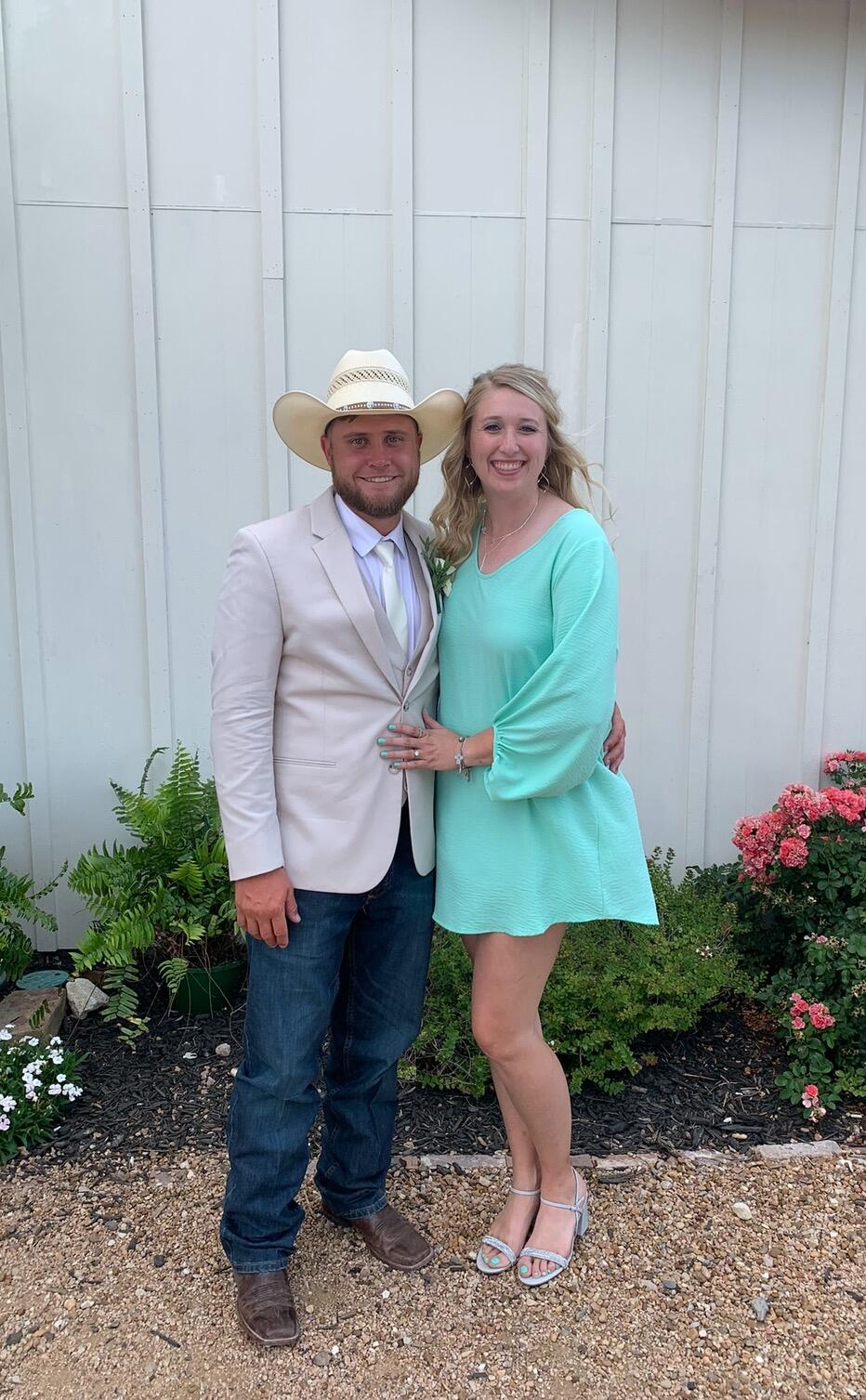 Family wedding. Less than a month before we got engaged. 