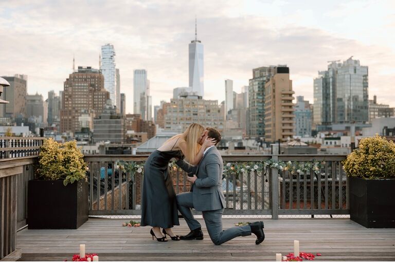 We got engaged in New York on a rooftop in SOHO!