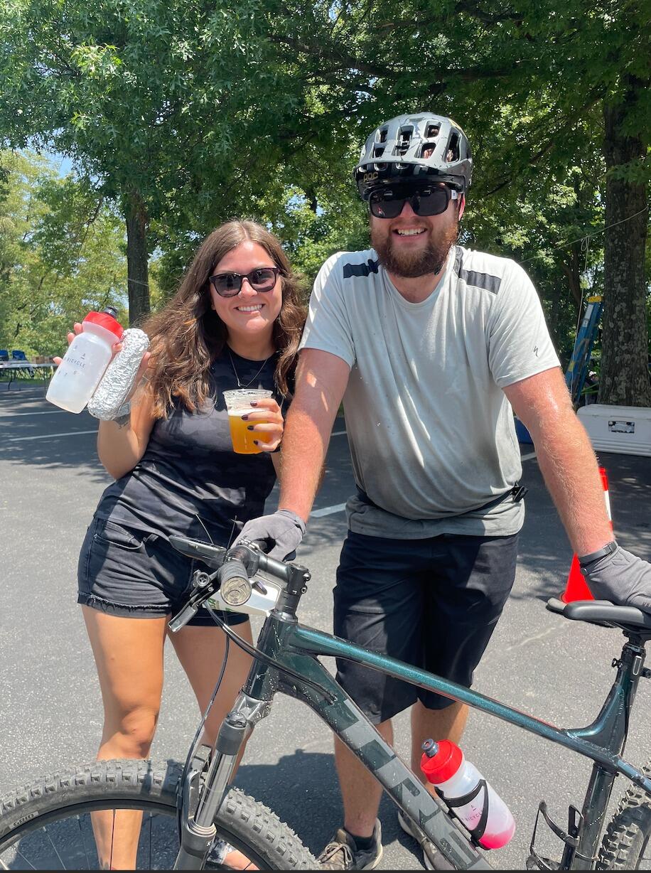 Waited for him at the finish line with a hot dog and a beer...that's how you know the love is real. 