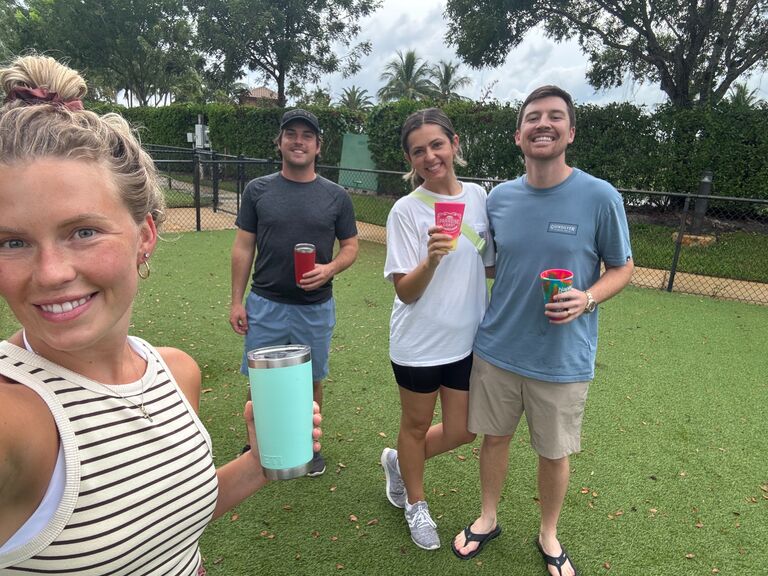 Parenting with our best friends and neighbors (this means happy hour on Fridays at the dog park!)