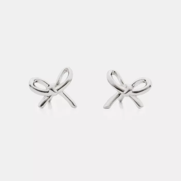 Silver mini bow studs bridesmaid earrings from Kate Spade 