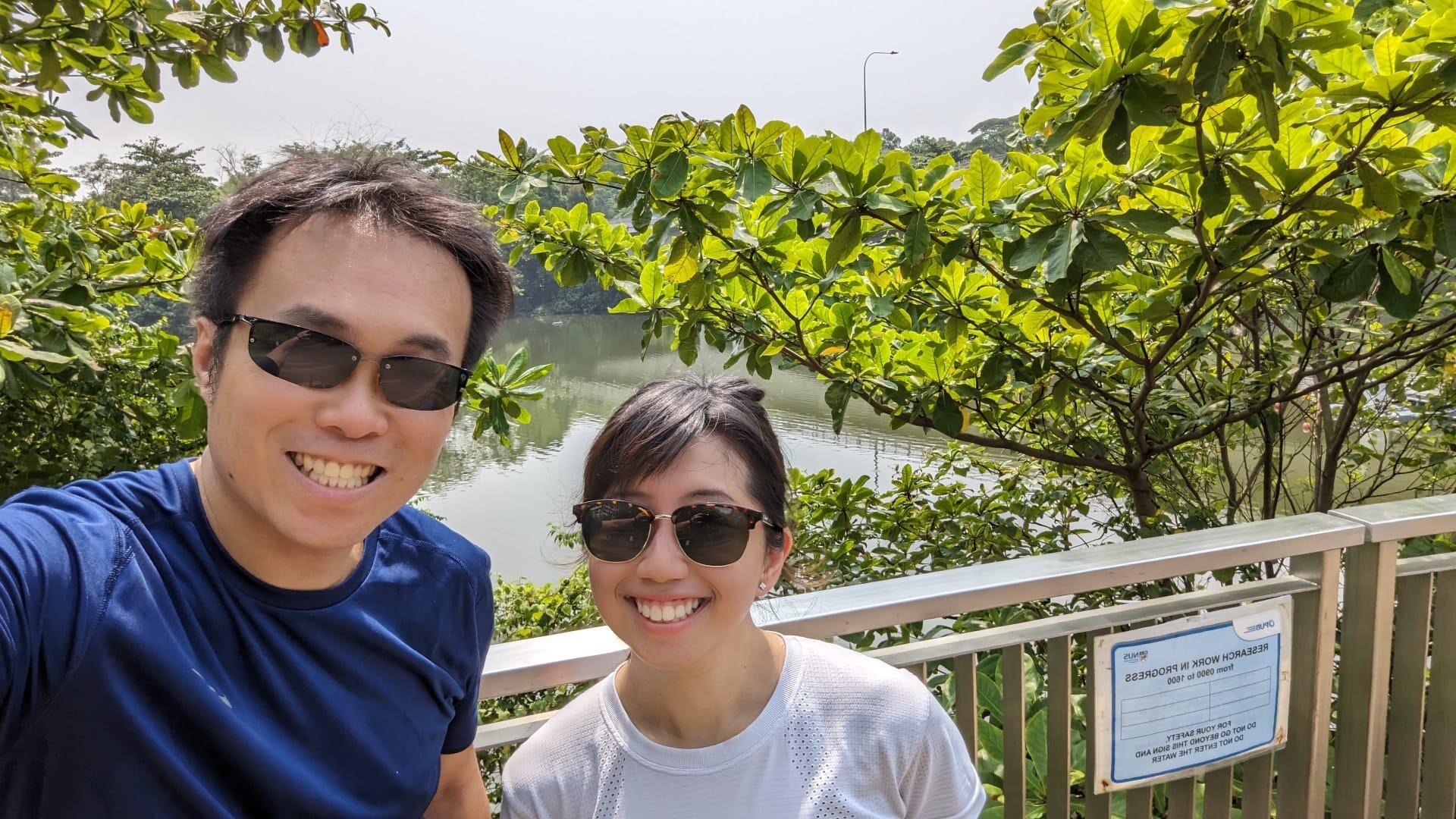 One of our walks and also our first photo together :)