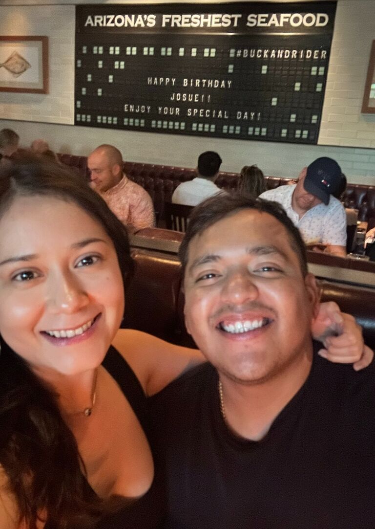 Birthday boy at Buck and Rider. Quick selfie while the message lasts