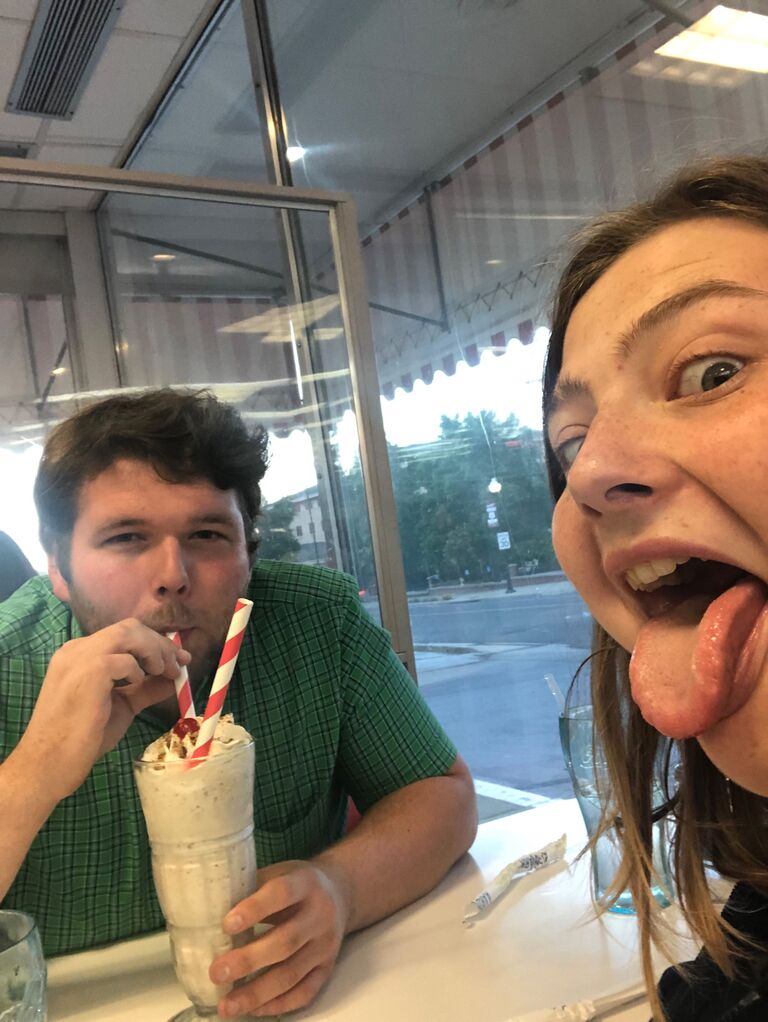Our one year anniversary! At Steak and Shake!