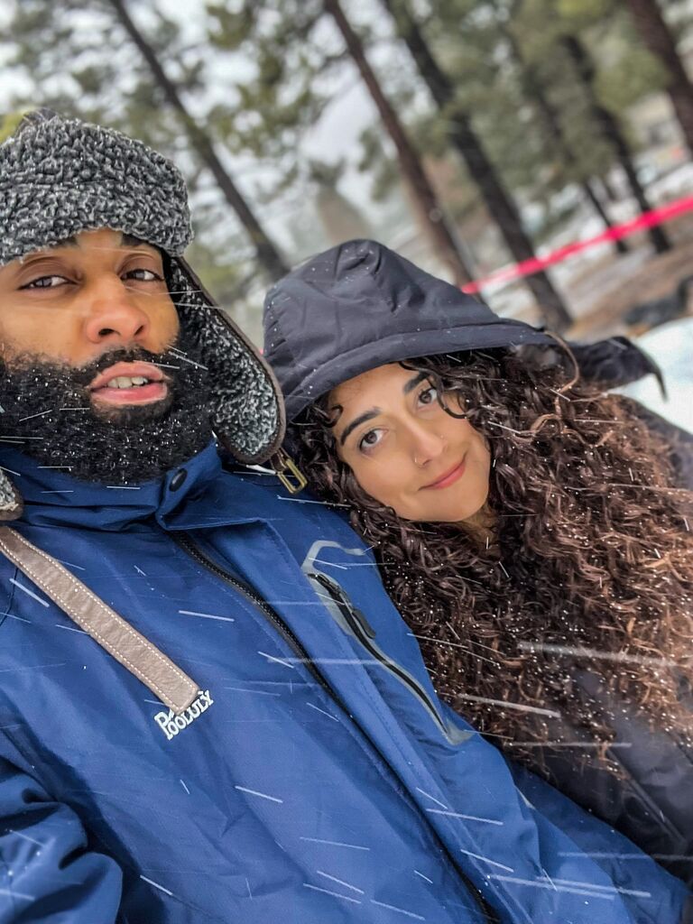 Exploring the snow together in Big Bear, California.