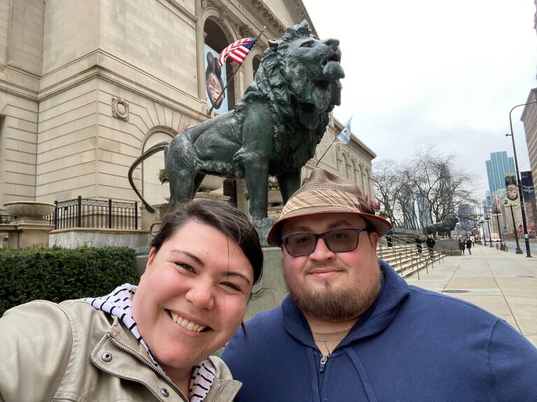 This photo was taken in front of the Chicago museum of Art. Adam was a gem and helped me get to Chicago for my international flight to Paris. We decided to go early, and spend some time looking at the beautiful art in this historic museum!