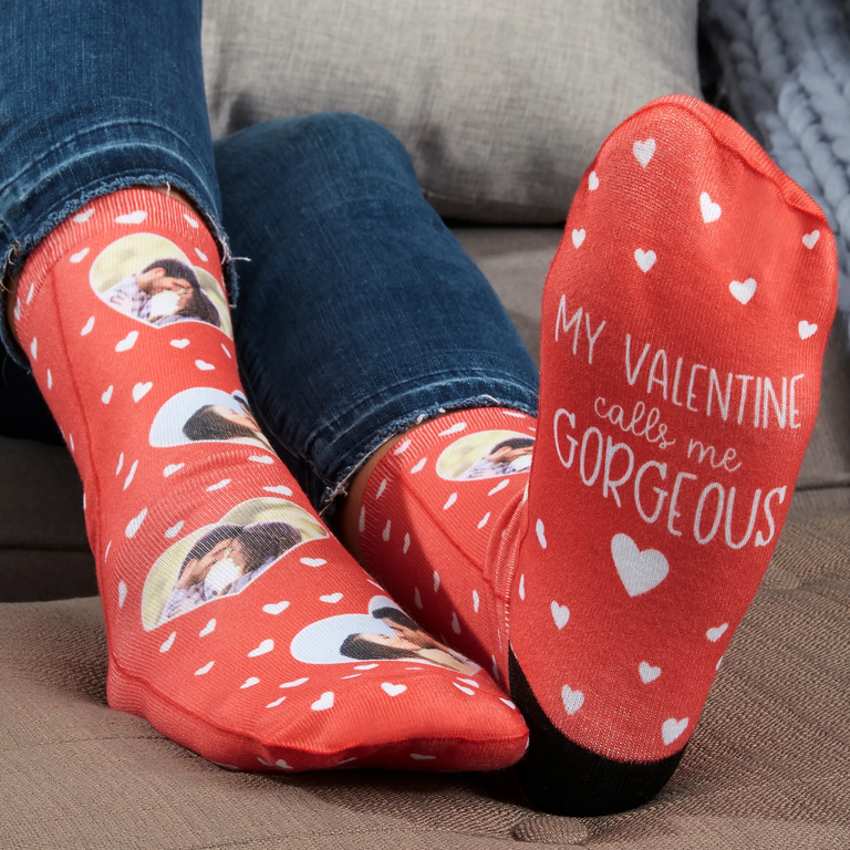 Personalized photo socks for your valentine's gift
