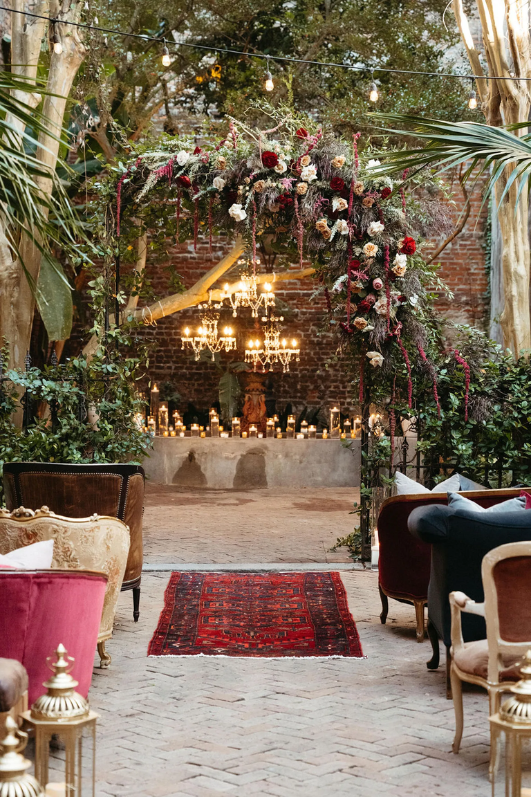 Gothic themed wedding ceremony
