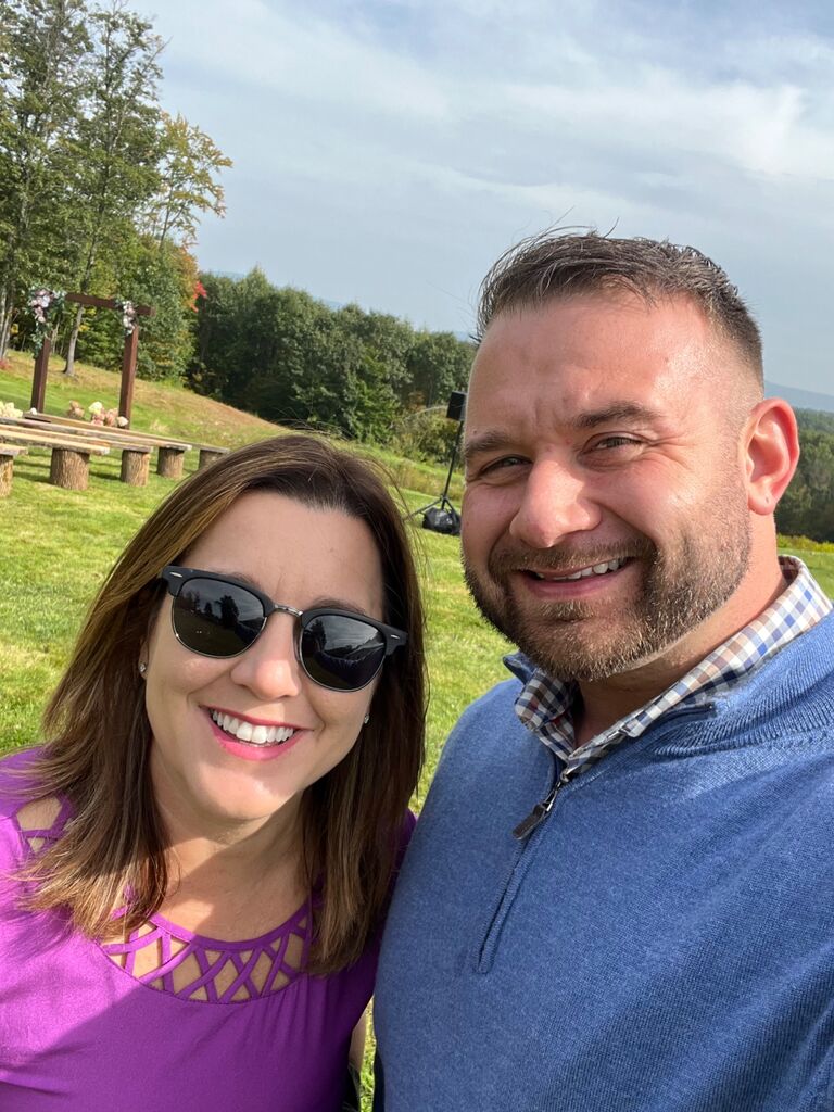 Celebrating a wedding in New Hampshire.