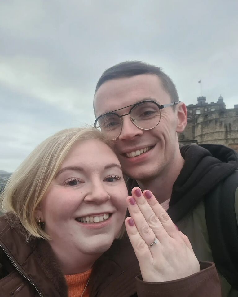 Engaged outside Edinburgh Castle!