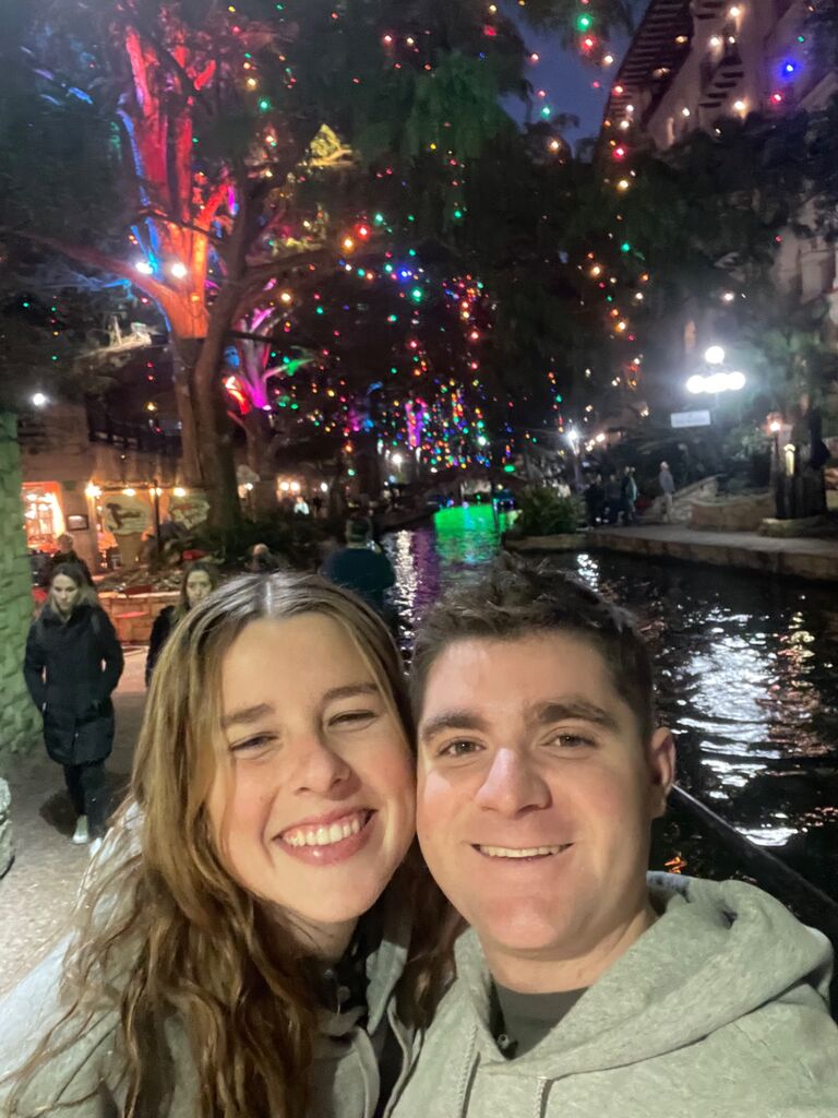 Josh FINALLY got orders to San Diego, so I spontaneously flew over to be with him on the drive back! Us in San Antonio, our first times in Texas!!!