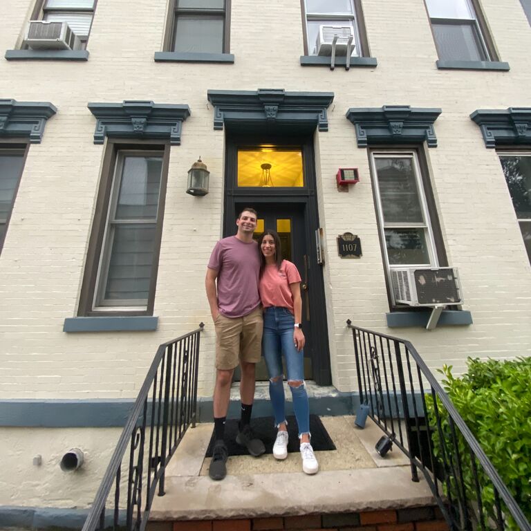 Brigitte and Matt bought their first home together in Hoboken, New Jersey and have been living there happily ever after since. Hudson, their second cat, soon after joined the family.