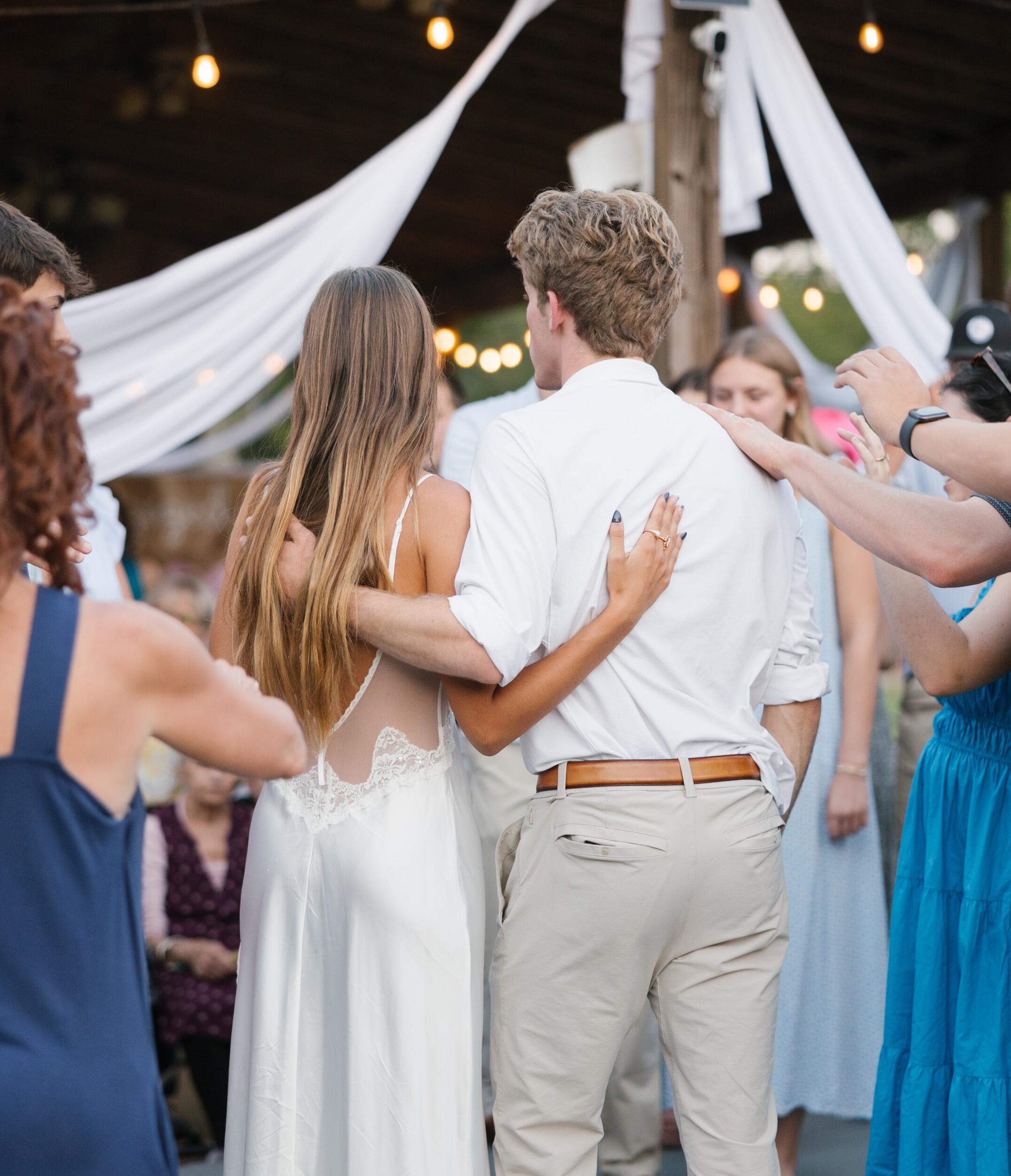 Engagement Party | group prayer over us