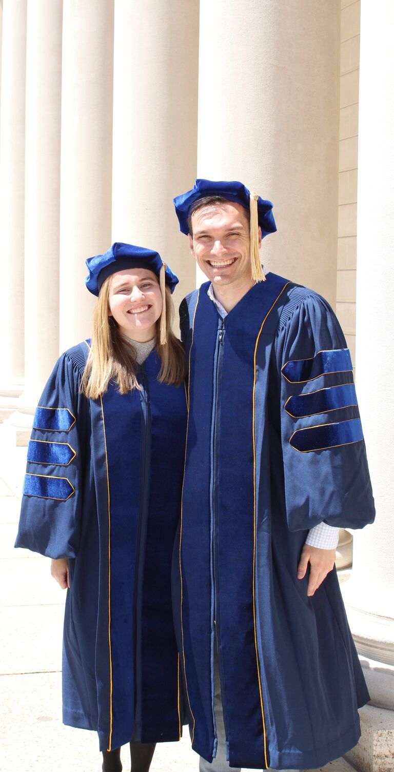 Bridget and John graduate from graduate school!
