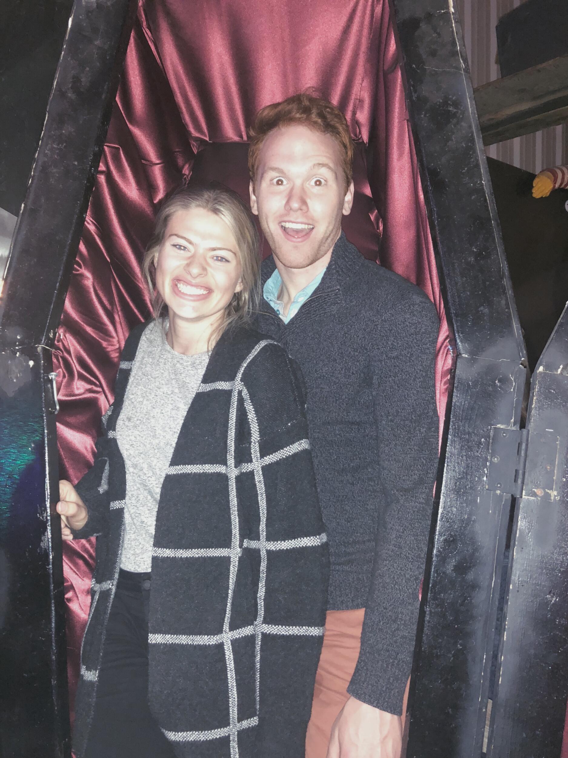 First picture as boyfriend and girlfriend. Neither of us remember what day we actually started dating, but this was taken about a week after.