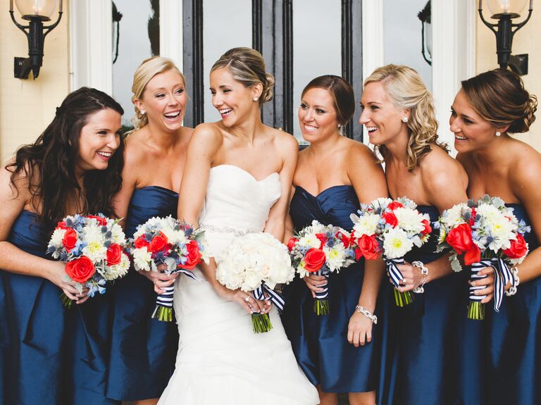 red white and blue bridesmaid dresses