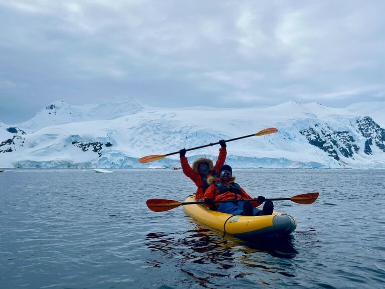 Kayaking amongst the whales, icebergs, and seals
