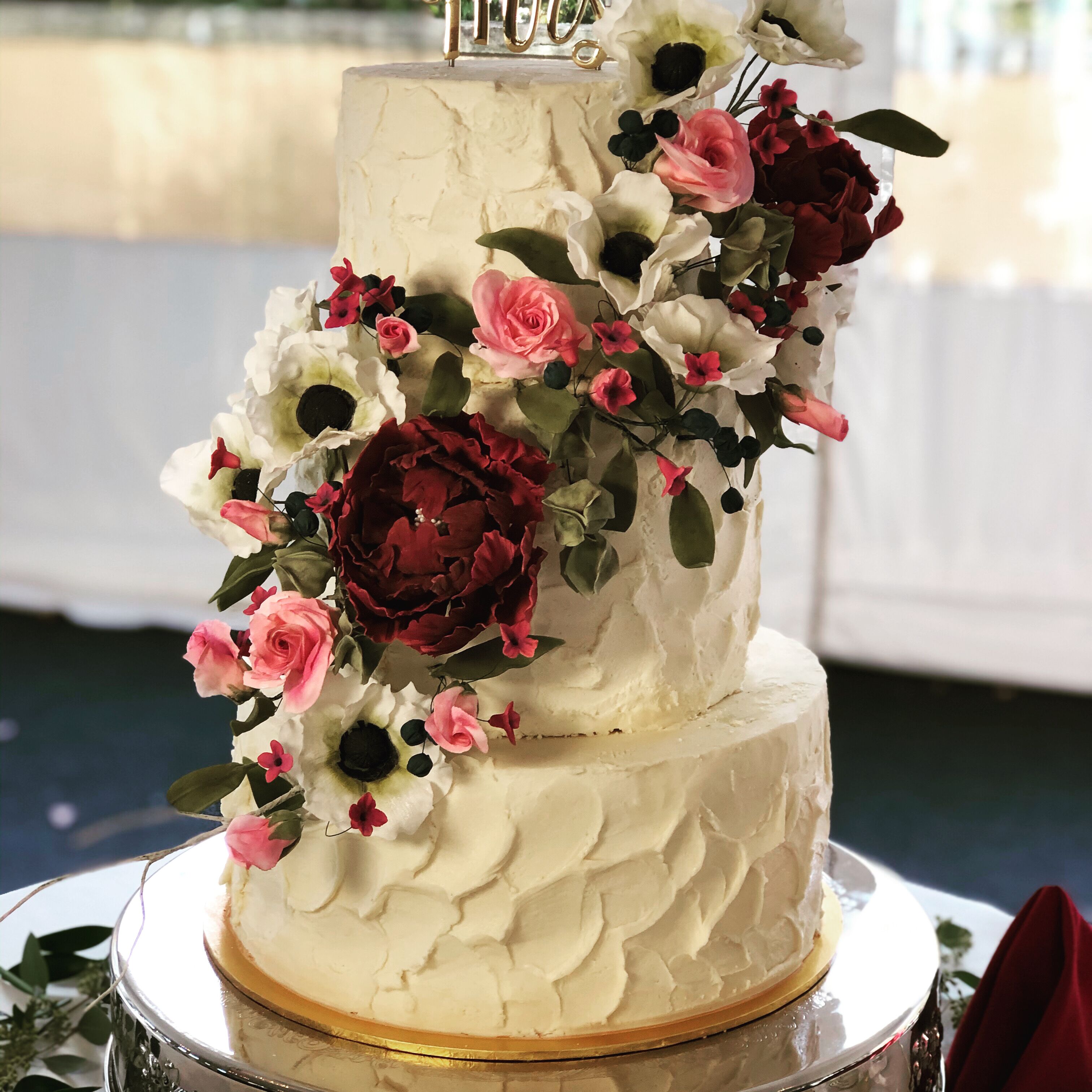 38 PC EDIBLE SUGAR FLOWERS CUP CAKE BIRTHDAY ANNIVERSARY ENGAGEMENT WEDDING BABY
