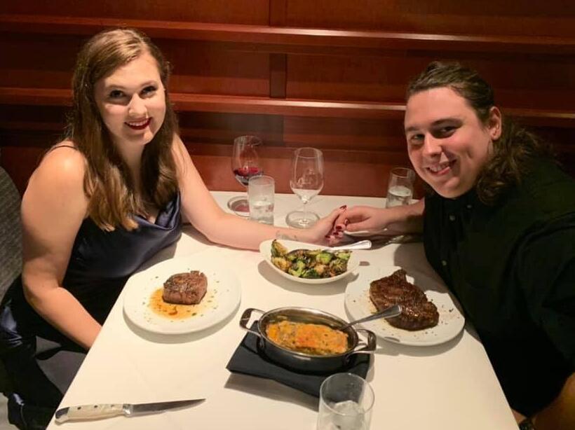 Celebration dinner to celebrate Cassidy defending her Master's thesis! She would then move to Raleigh while Matt stayed in Charlotte to finish his degree.