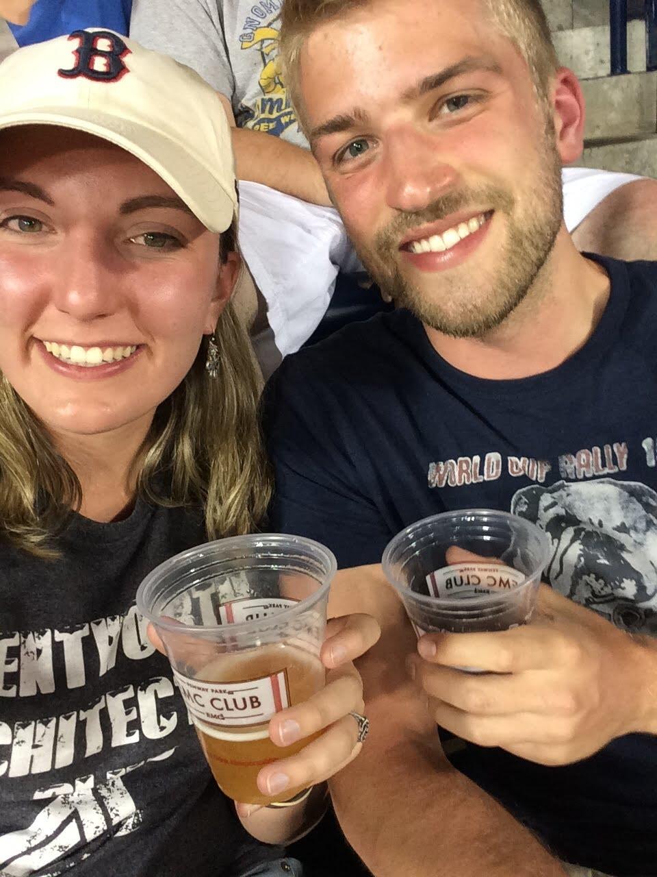 John and Sam's first Red Sox game together.