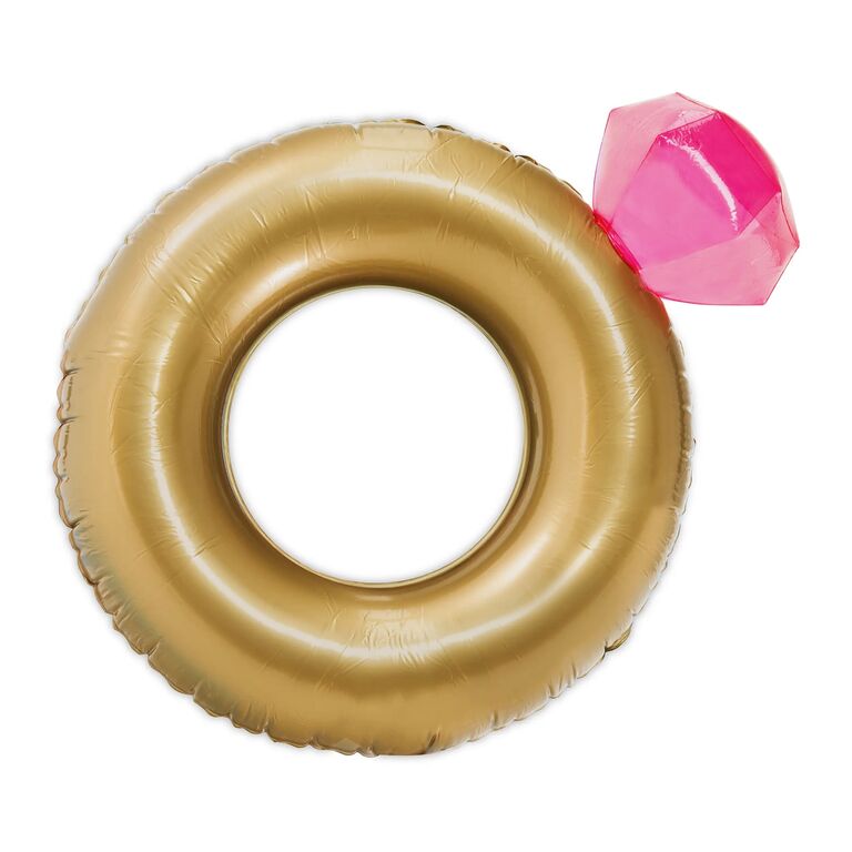 Diamond ring-shaped pool float by The Knot Shop. 