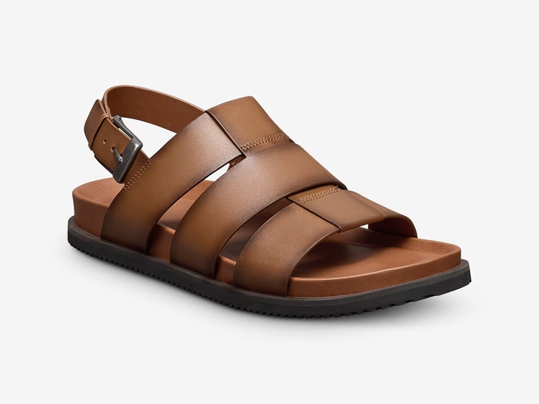 Brown fisherman sandal for beach wedding from Allen Edmonds