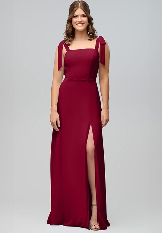 sofia bridesmaid dresses Sofia Modest V-Neck Ruffles Sleeves Floor Length Bridesmaid Dresses main image 1