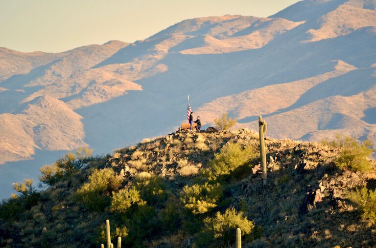 Went on a hike on Daisy Mountain in Arizona, Connor asked and Isabel said yes!