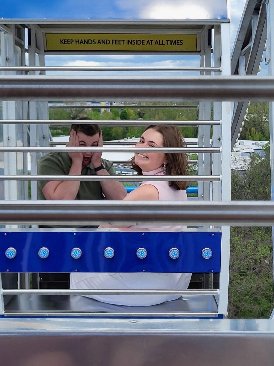 Since both of Ben's brothers also moved to the DMV, we've gotten to see lots of them over the last couple of years. This picture is from the Shenandoah Apple Blossom Festival. Ben's brothers took this picture from the adjacent ferris wheel car. 