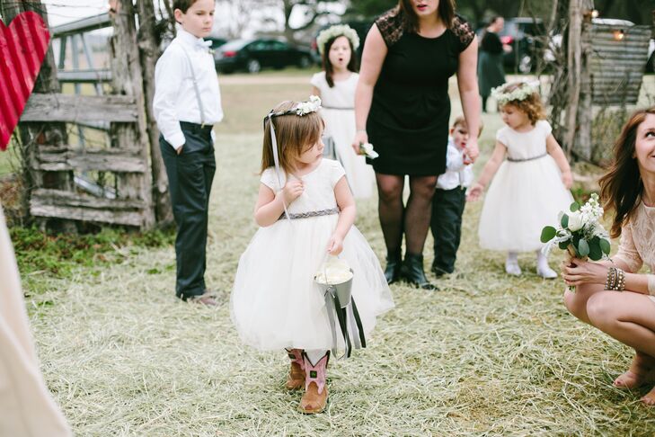 flower girl with cowboy boots