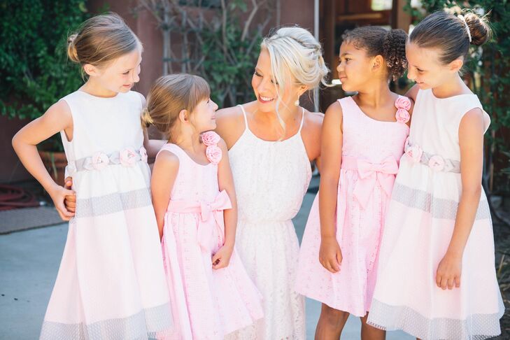 light gray flower girl dress