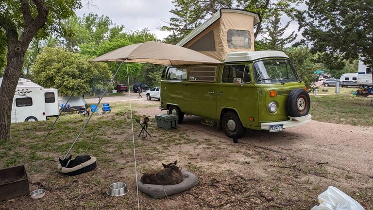 Fun times camping in the VW. 