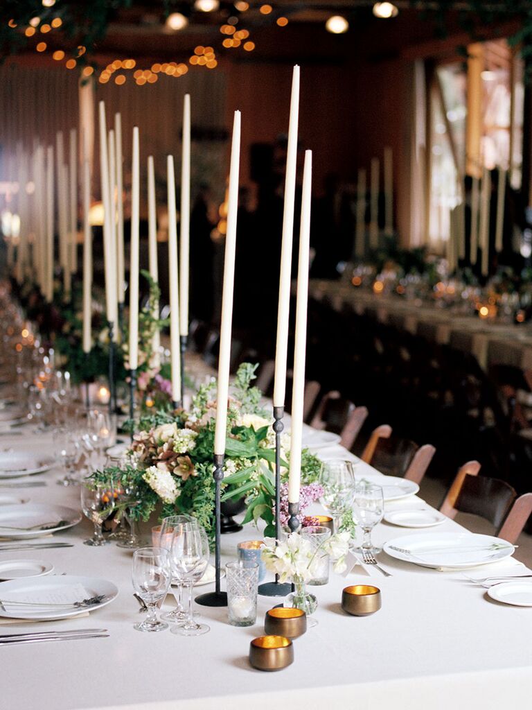 wedding table arrangements with candles