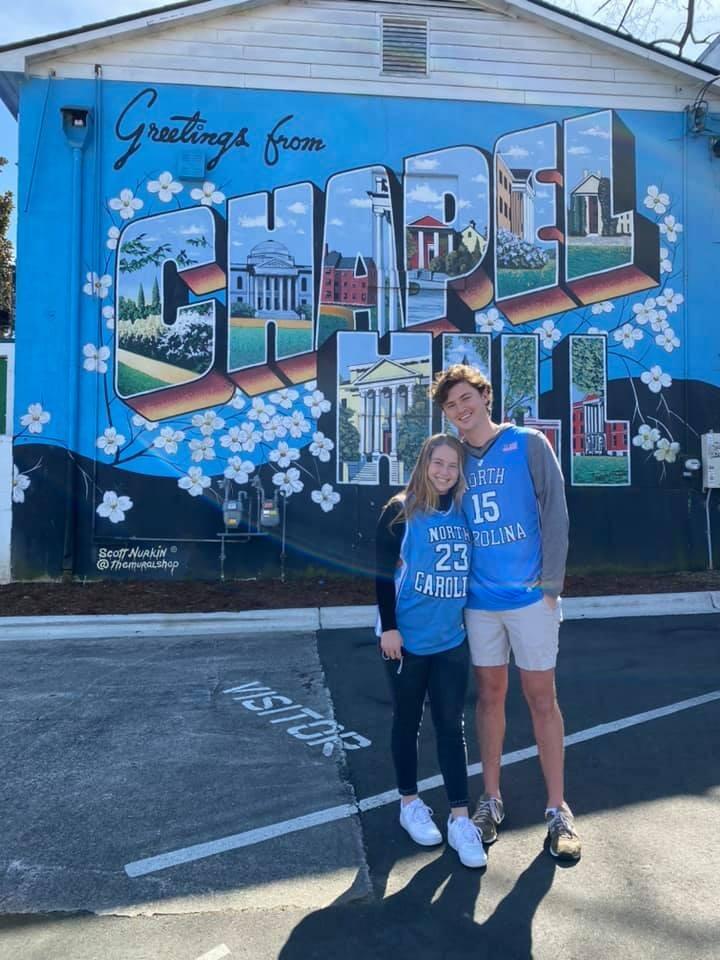 Simon and Morgan ready to cheer on the Tar Heels during Morgan's senior year and Simon's junior year of college! 