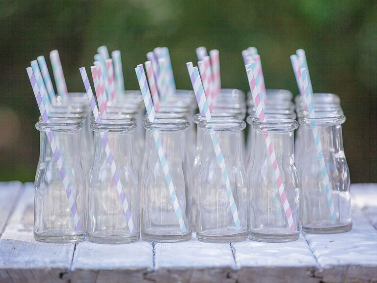 Pastel colors wedding cocktail straws