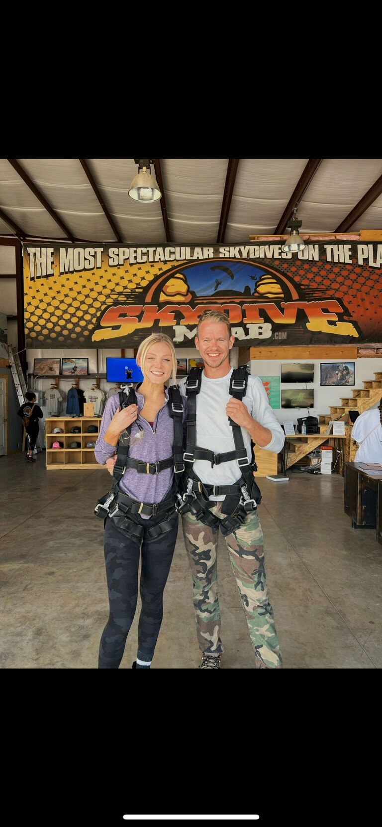 We went camping + skydiving in Moab for our 2nd date. Little did we know, jumping out of planes together in the desert would only be the start of our many adventures.
